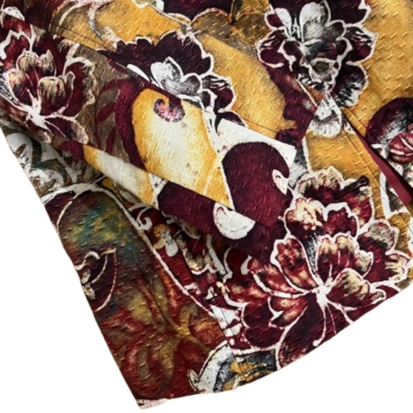 Chico’s Vibrant Multi Floral Print Silk Blend Blazer in Textured Fabric Sz-M - Picture 4 of 6
